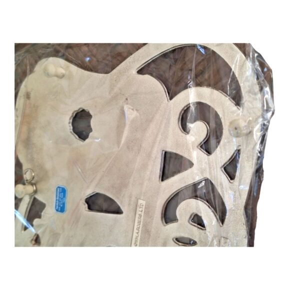 Vintage Silver Plated Holiday Sleigh Trivet Enamel Hot Plate Never Used - Picture 5 of 11